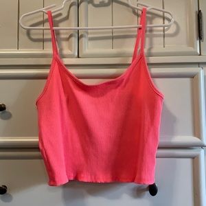 Neon Pink Ribbed Tank Top